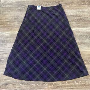 Croft & Barrow NWT purple plaid A line skirt
